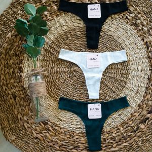 Lot de 3 tangas/strings Hana – Coton – Taille L/XL