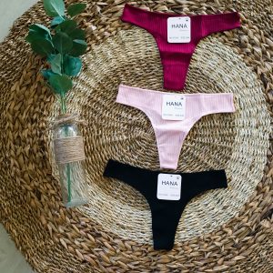 Lot de 3 tangas/strings Hana – Coton – Taille S/M