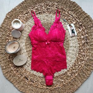 Body en dentelle Ancona – Taille S/M – Rose fushia